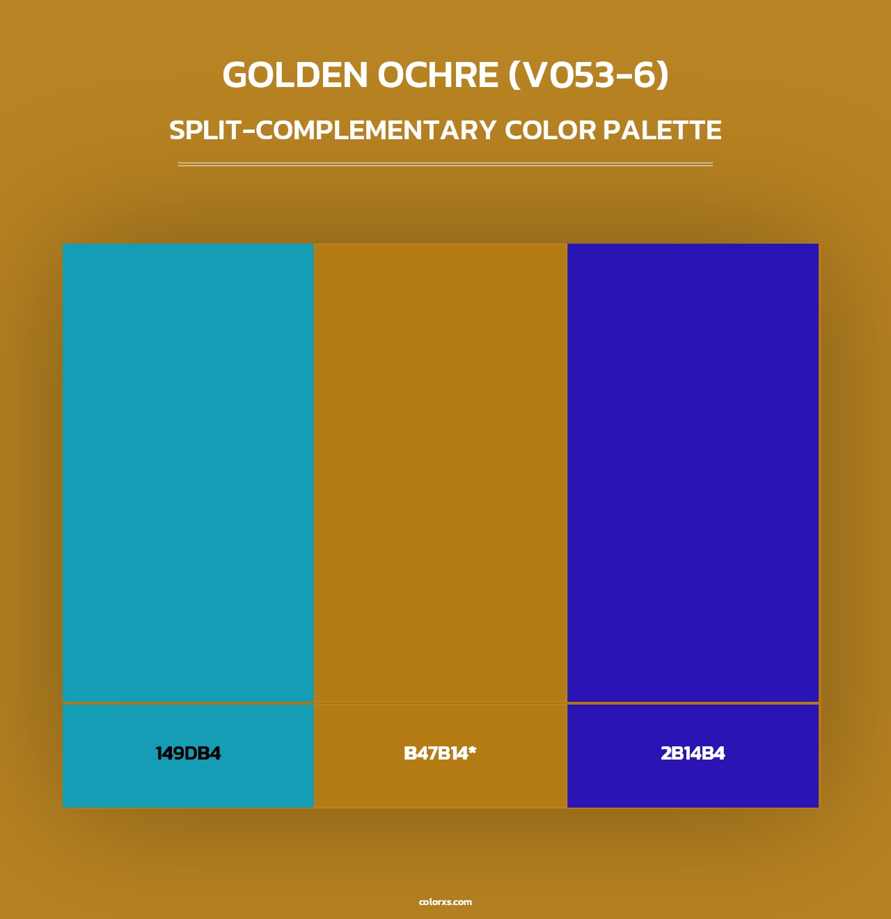 Golden Ochre (V053-6) - Split-Complementary Color Palette