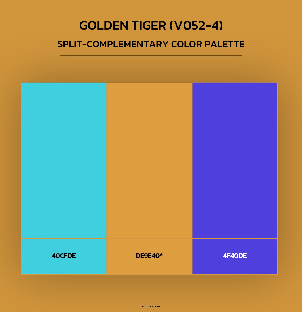 Golden Tiger (V052-4) - Split-Complementary Color Palette