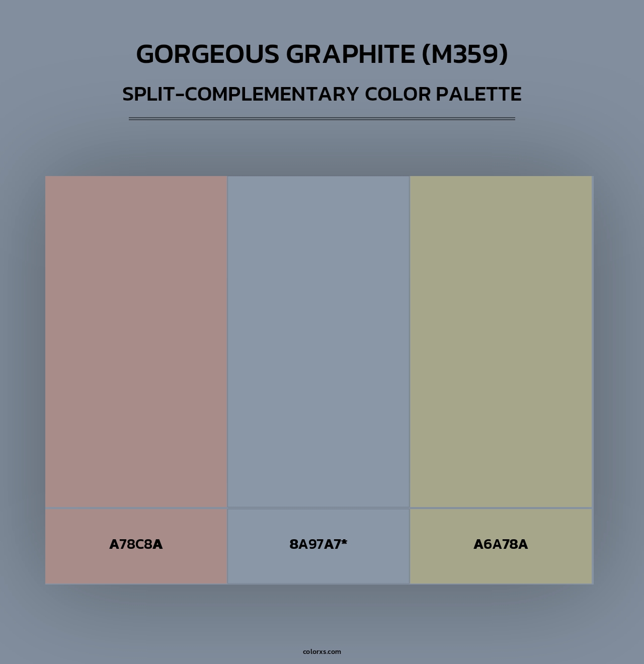 Gorgeous Graphite (M359) - Split-Complementary Color Palette