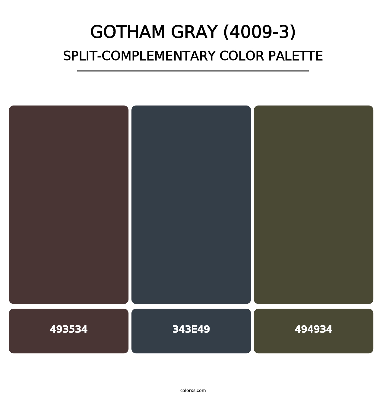 Gotham Gray (4009-3) - Split-Complementary Color Palette