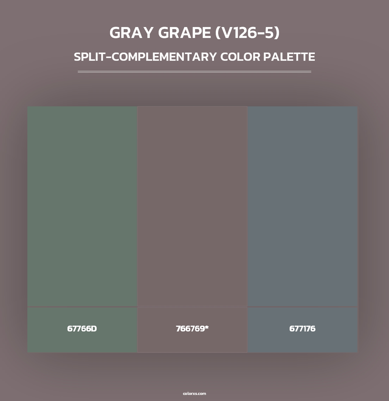 Gray Grape (V126-5) - Split-Complementary Color Palette