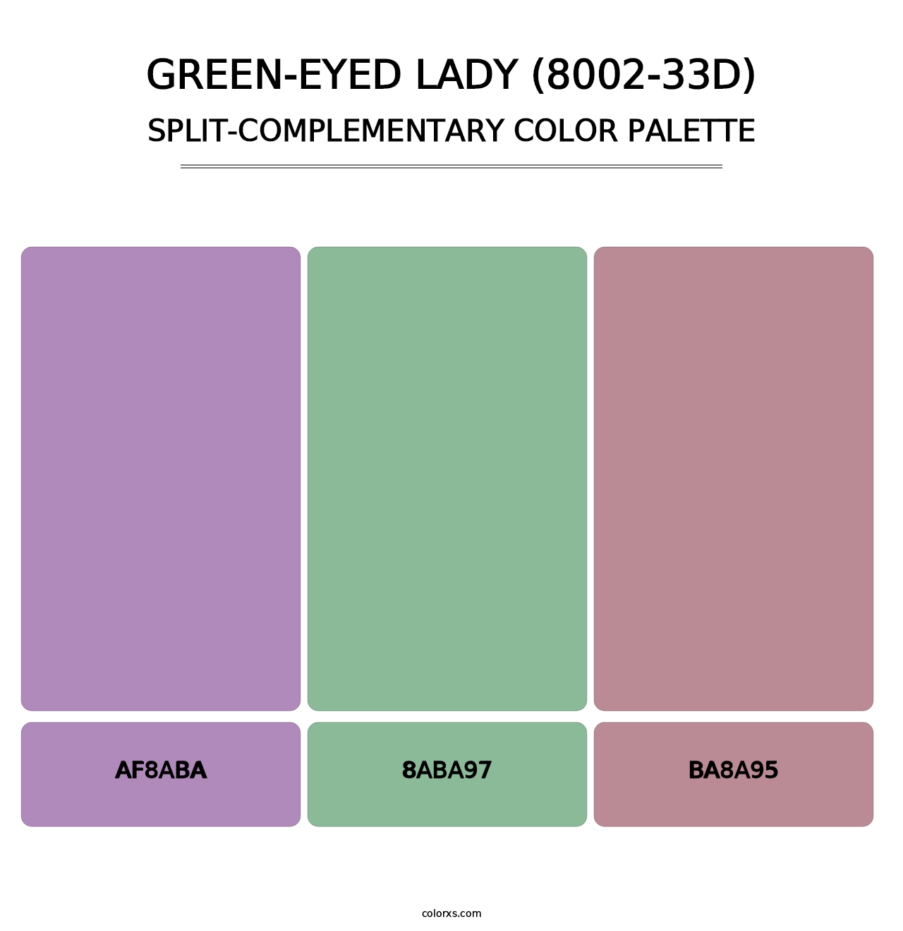 Green-Eyed Lady (8002-33D) - Split-Complementary Color Palette