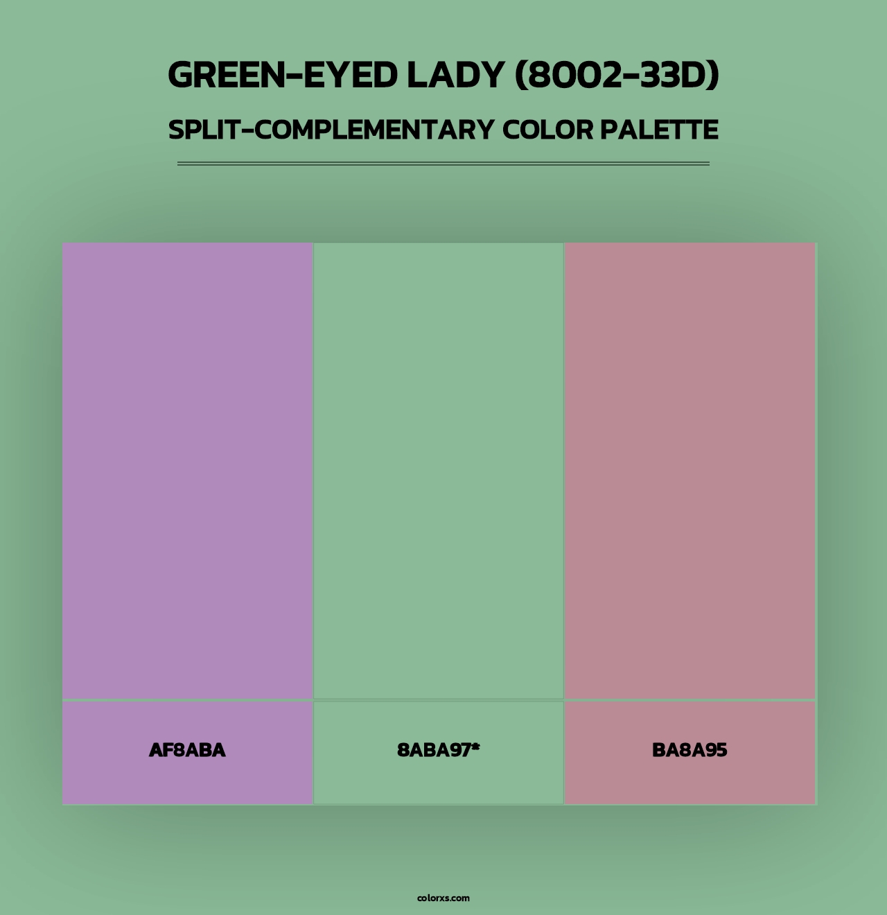 Green-Eyed Lady (8002-33D) - Split-Complementary Color Palette