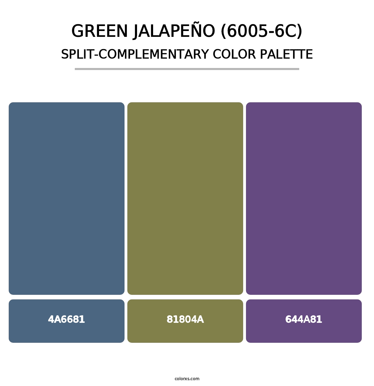 Green Jalapeño (6005-6C) - Split-Complementary Color Palette