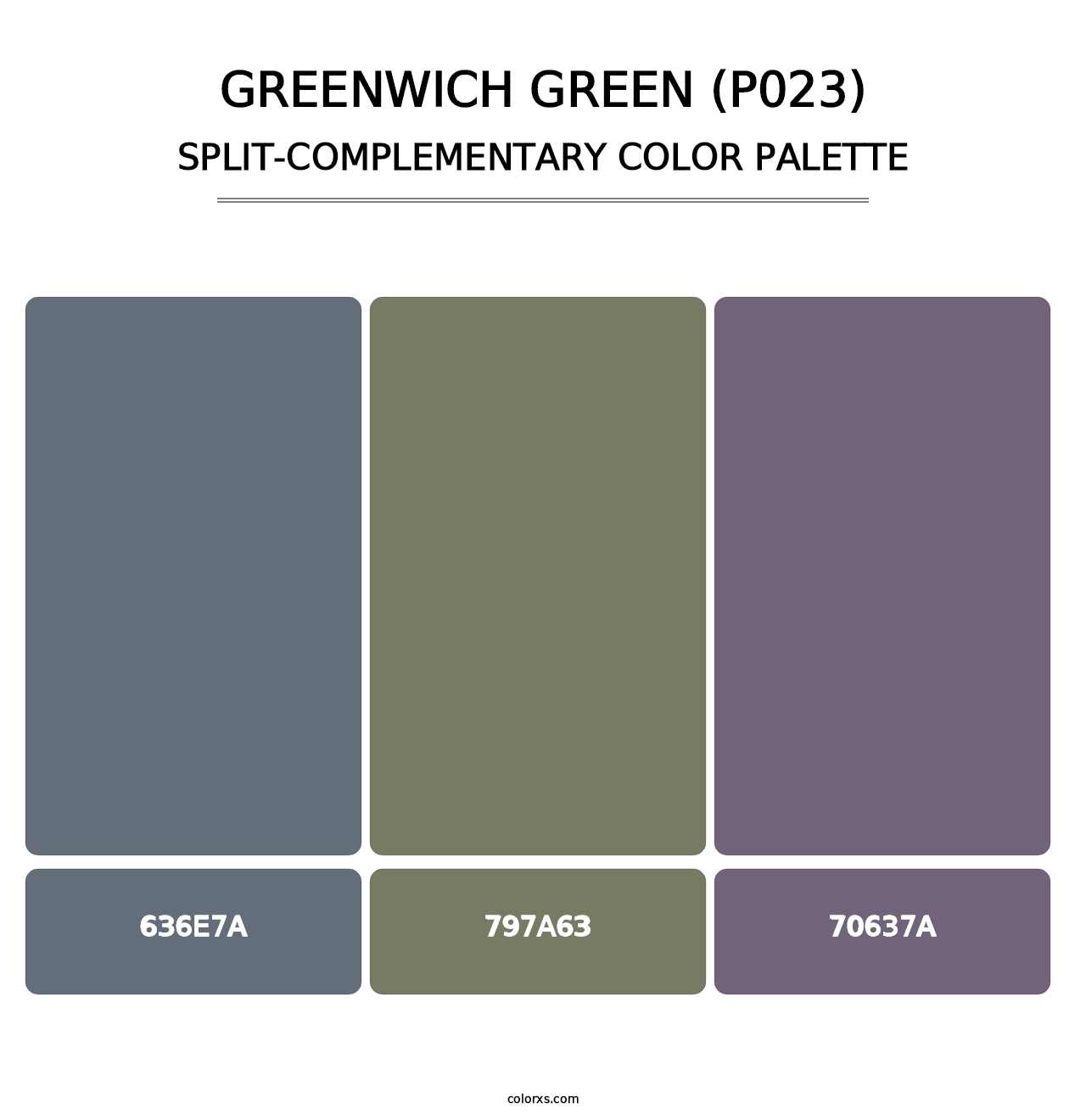 Greenwich Green (P023) - Split-Complementary Color Palette