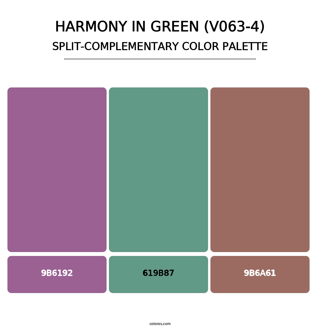 Harmony in Green (V063-4) - Split-Complementary Color Palette