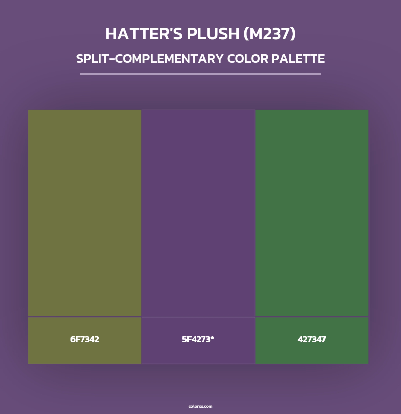 Hatter's Plush (M237) - Split-Complementary Color Palette