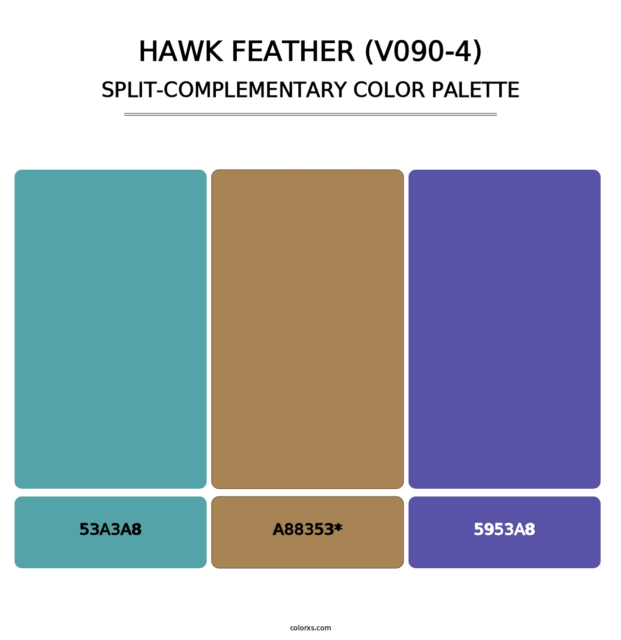 Hawk Feather (V090-4) - Split-Complementary Color Palette