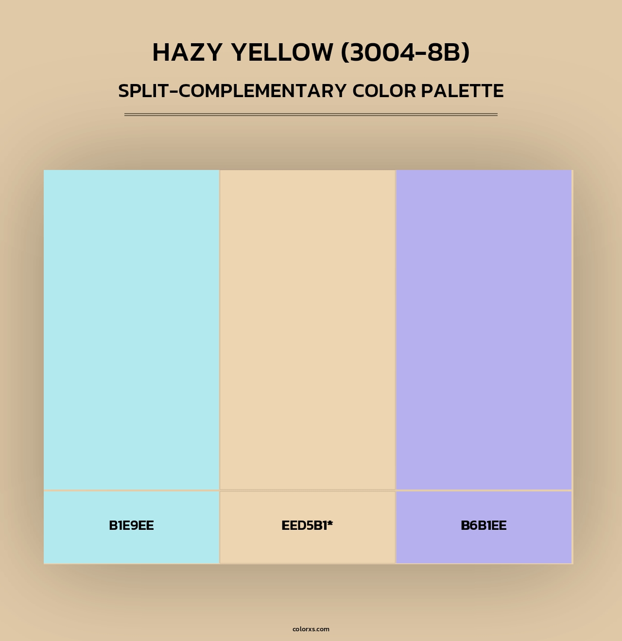 Hazy Yellow (3004-8B) - Split-Complementary Color Palette