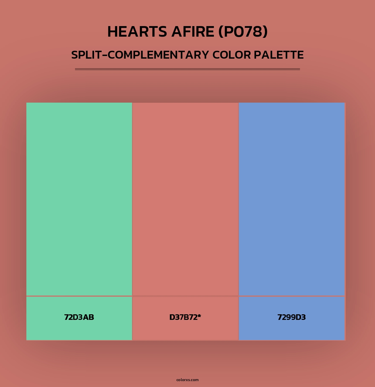 Hearts Afire (P078) - Split-Complementary Color Palette