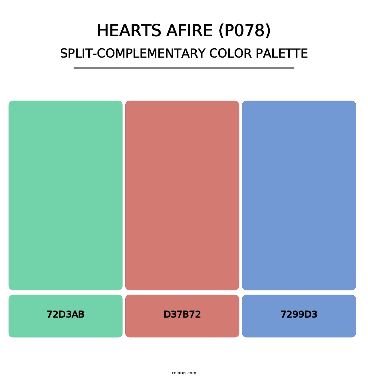 Hearts Afire (P078) - Split-Complementary Color Palette
