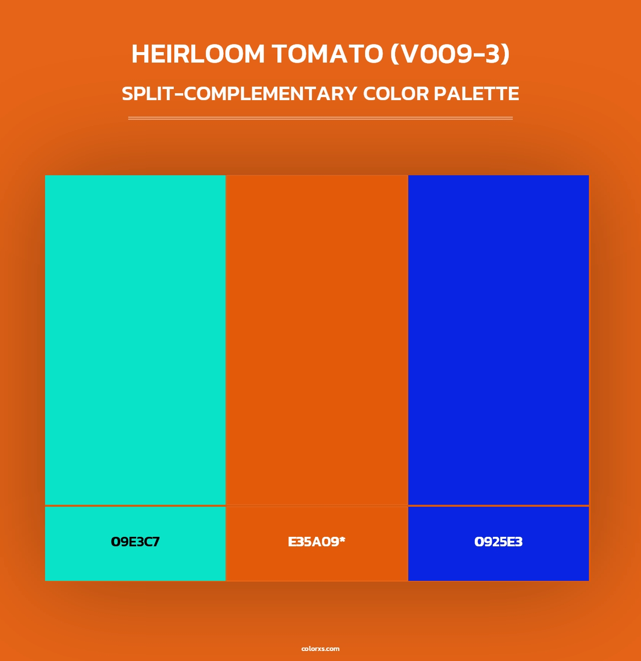 Heirloom Tomato (V009-3) - Split-Complementary Color Palette
