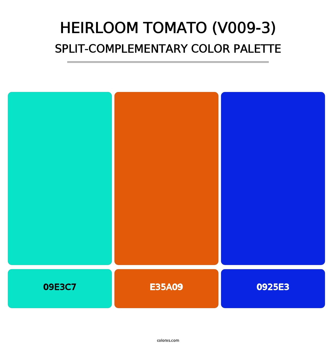 Heirloom Tomato (V009-3) - Split-Complementary Color Palette