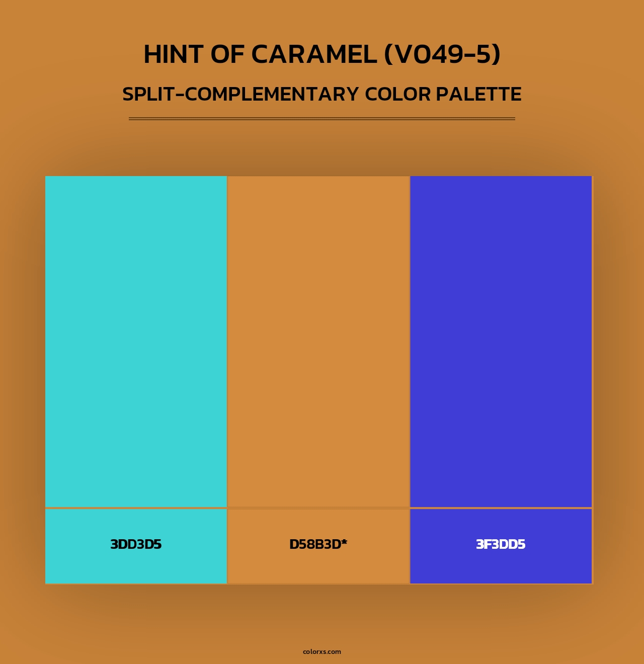 Hint of Caramel (V049-5) - Split-Complementary Color Palette