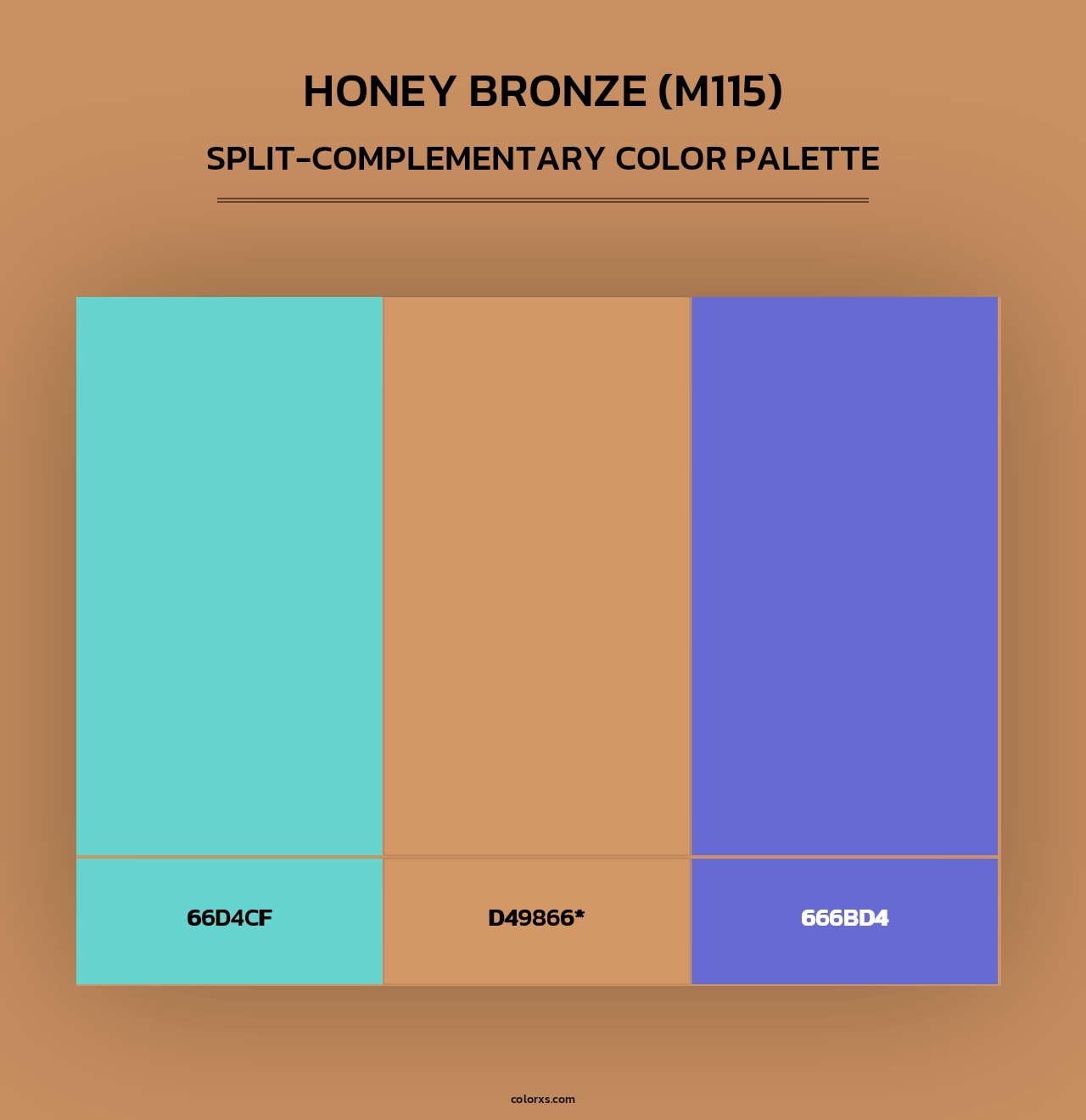 Honey Bronze (M115) - Split-Complementary Color Palette