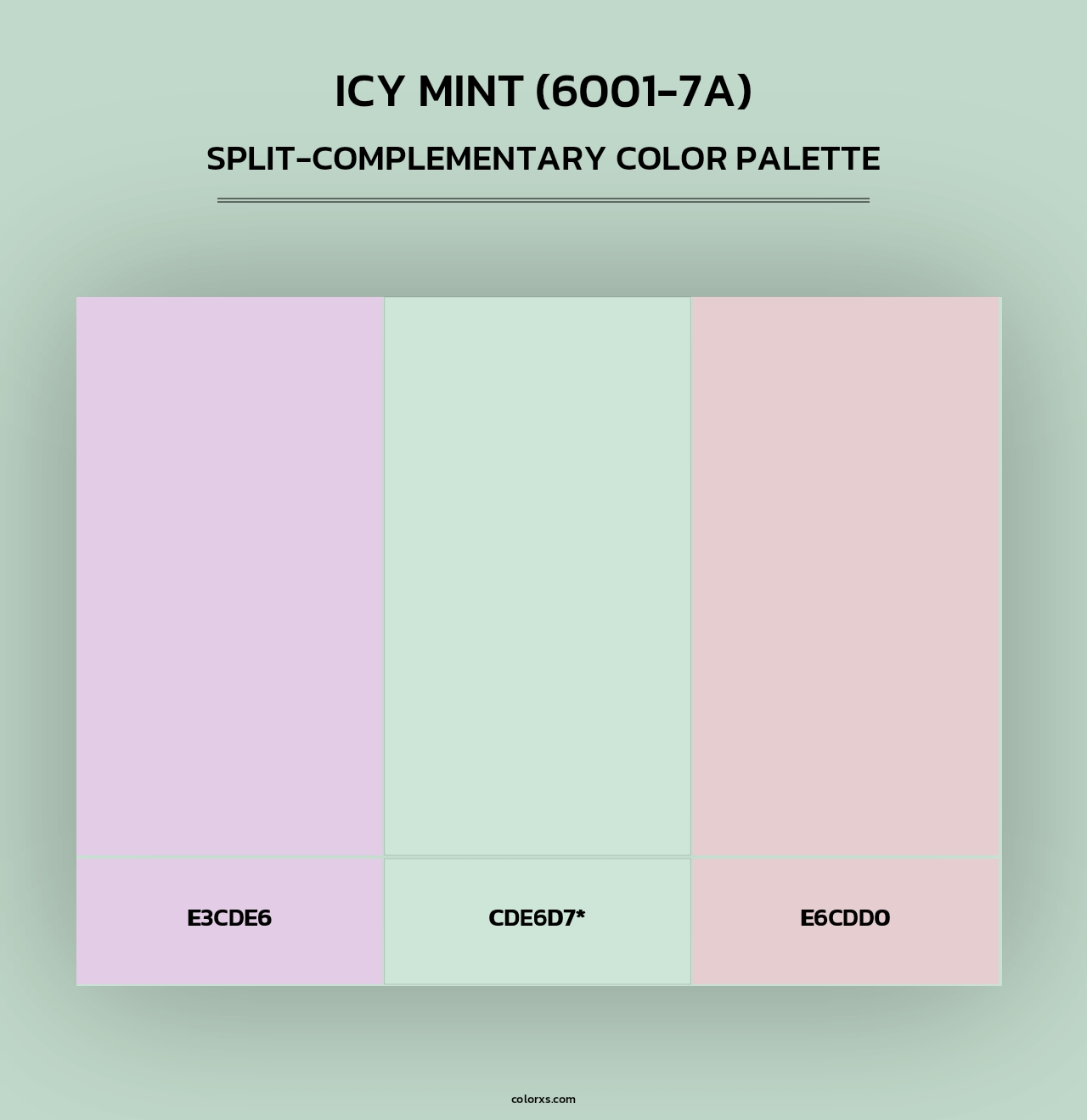 Icy Mint (6001-7A) - Split-Complementary Color Palette