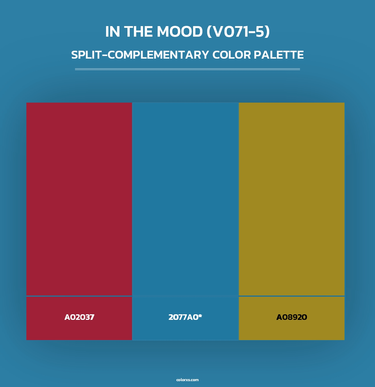In the Mood (V071-5) - Split-Complementary Color Palette