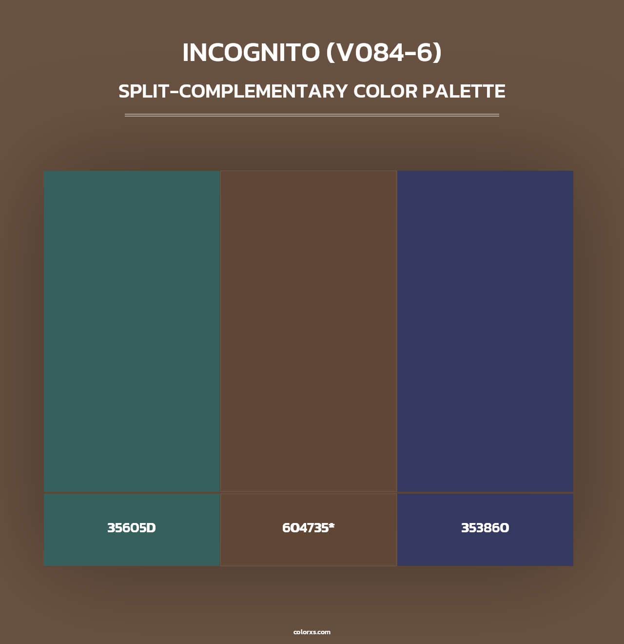 Incognito (V084-6) - Split-Complementary Color Palette