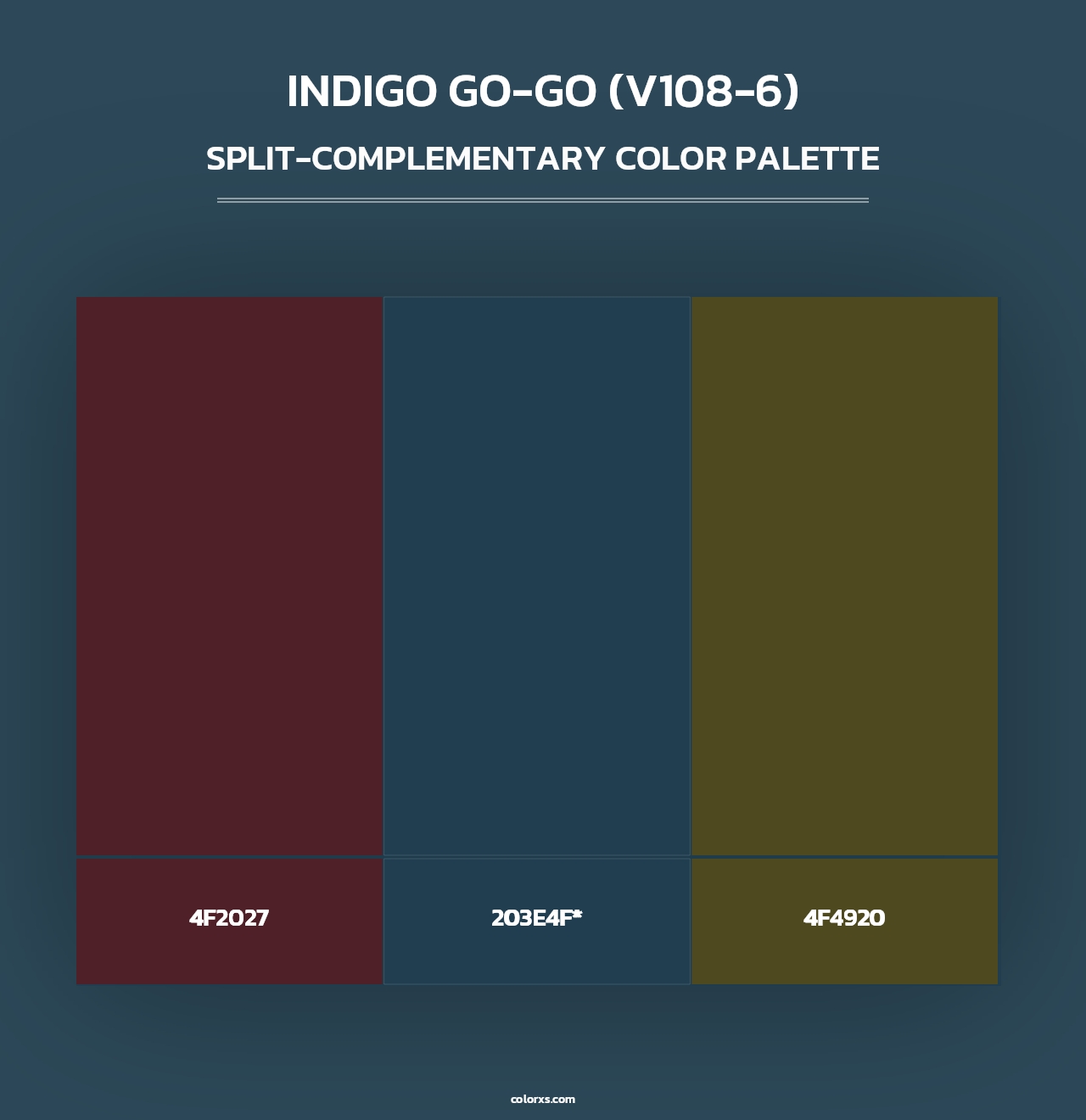 Indigo Go-Go (V108-6) - Split-Complementary Color Palette