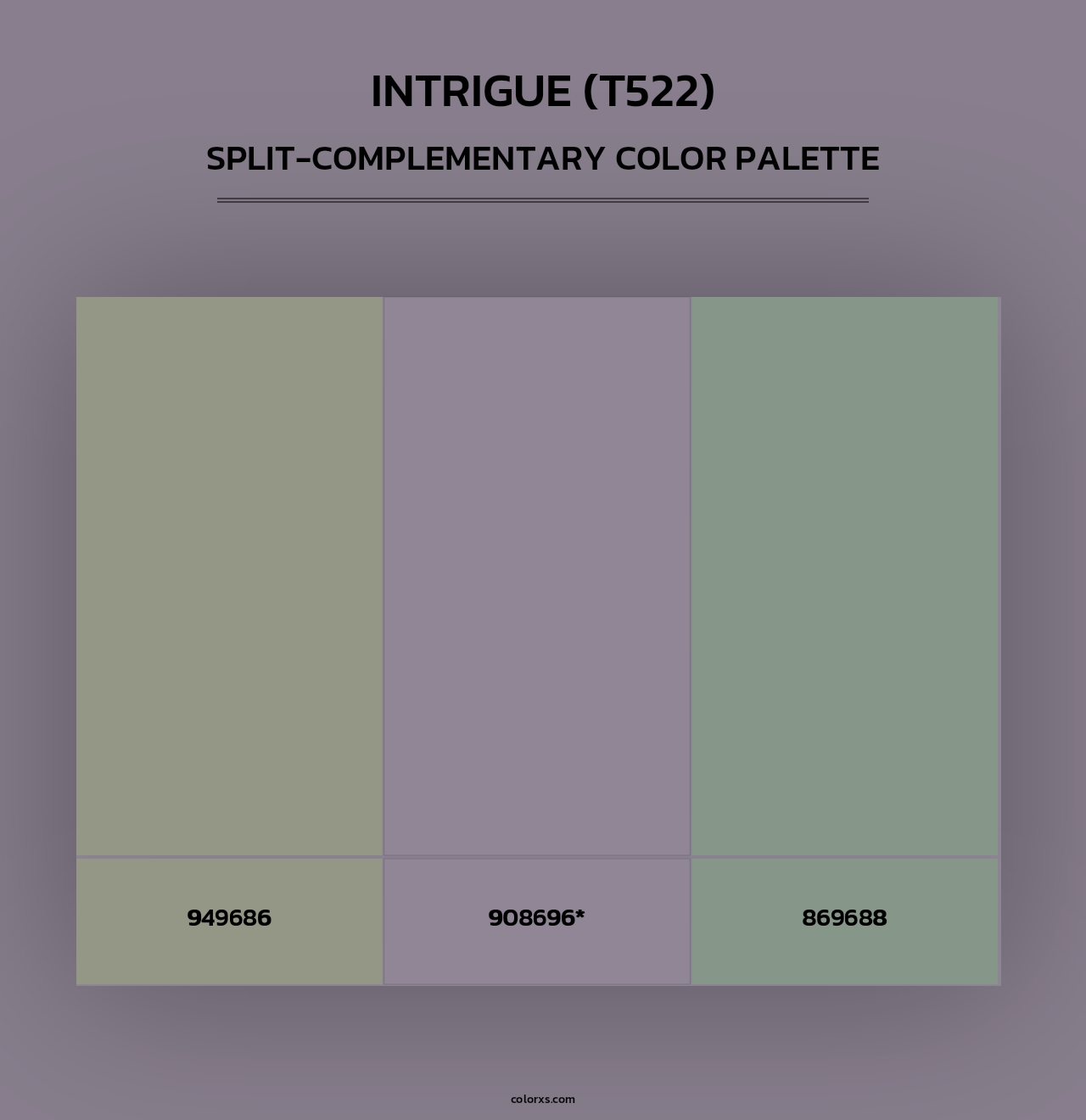 Intrigue (T522) - Split-Complementary Color Palette