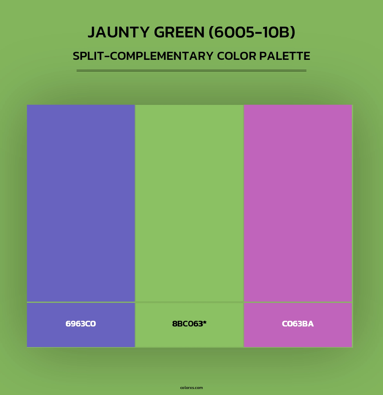 Jaunty Green (6005-10B) - Split-Complementary Color Palette