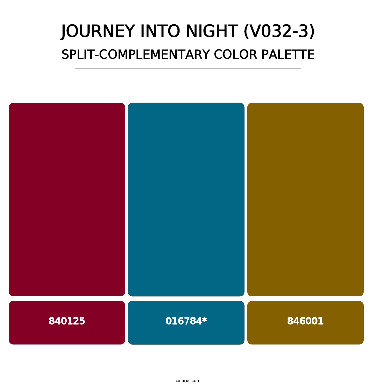 Journey Into Night (V032-3) - Split-Complementary Color Palette