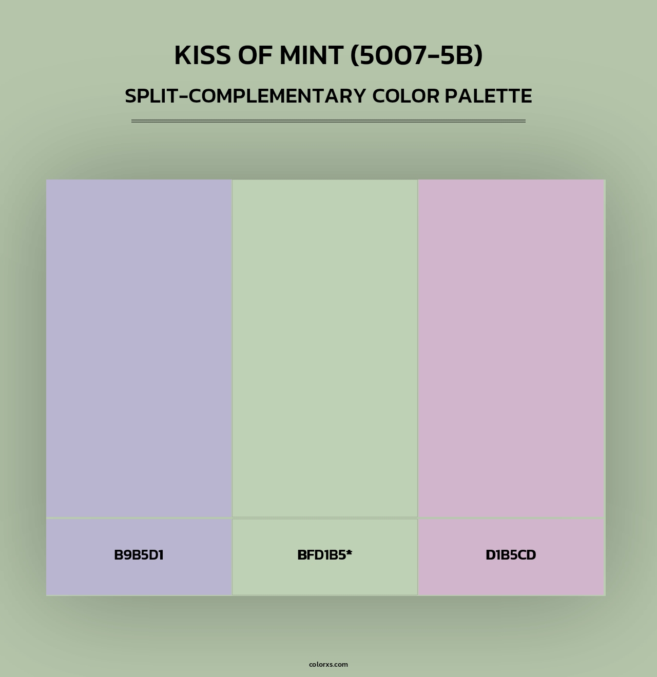 Kiss of Mint (5007-5B) - Split-Complementary Color Palette