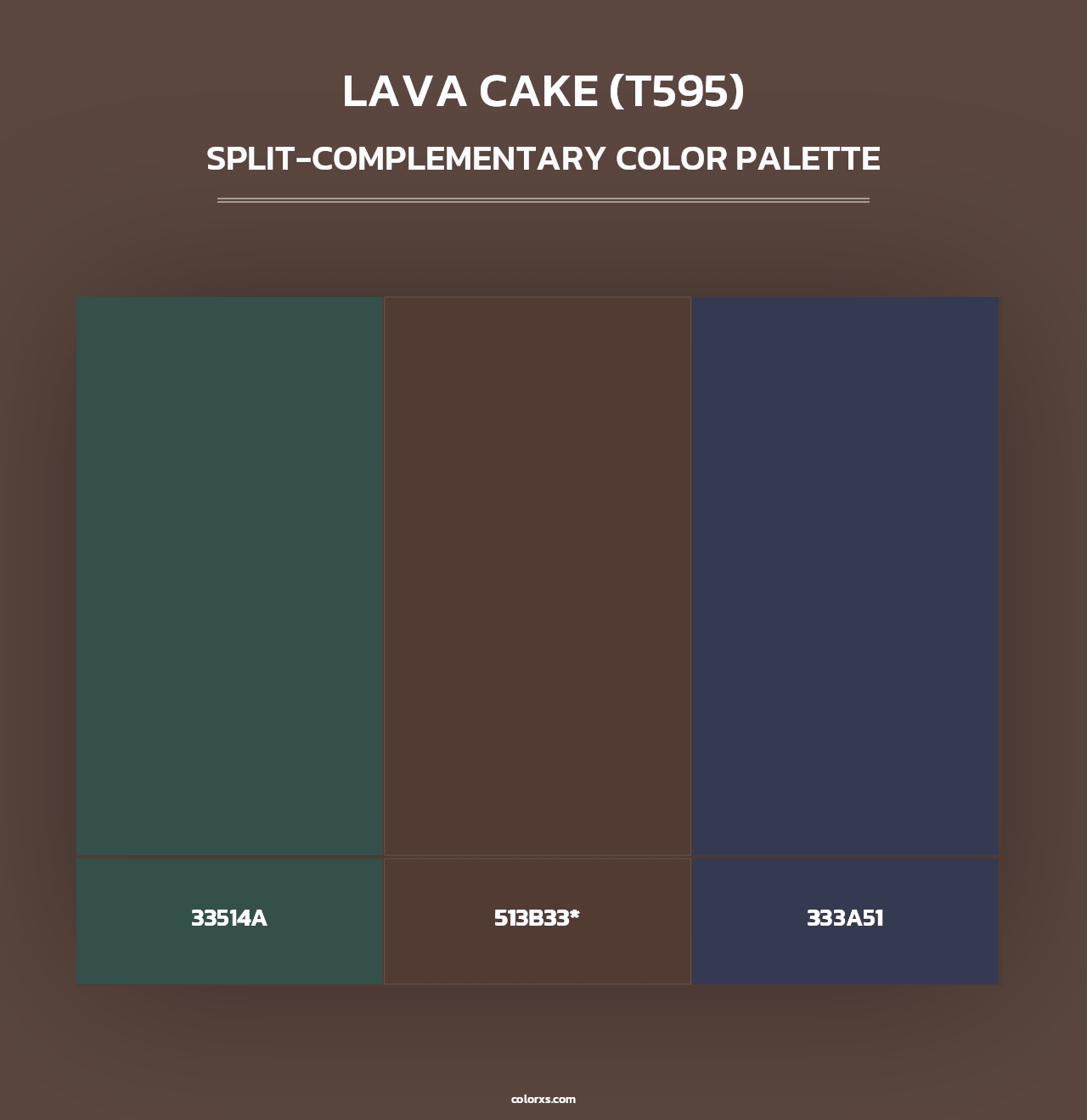 Lava Cake (T595) - Split-Complementary Color Palette