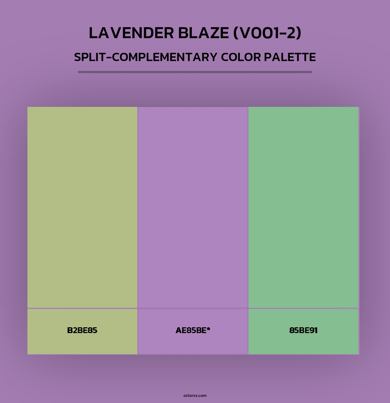 Lavender Blaze (V001-2) - Split-Complementary Color Palette