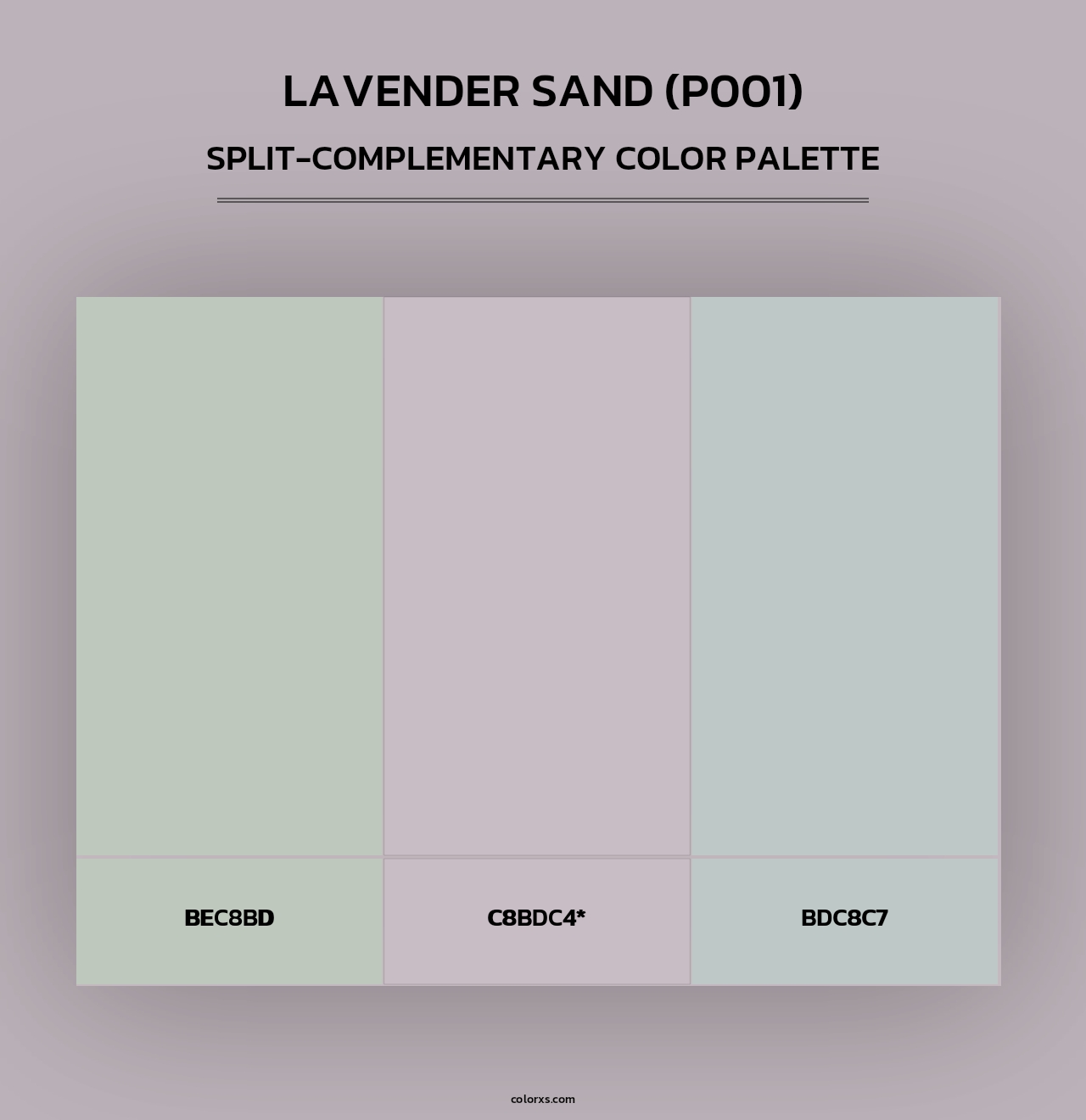 Lavender Sand (P001) - Split-Complementary Color Palette