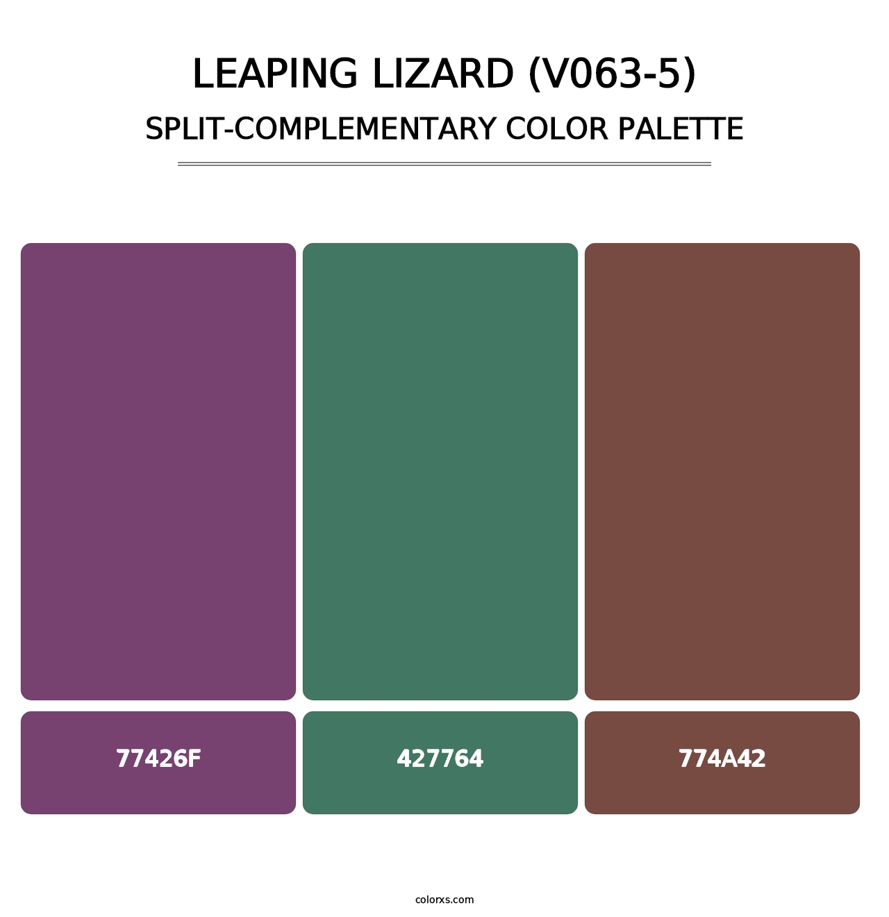 Leaping Lizard (V063-5) - Split-Complementary Color Palette