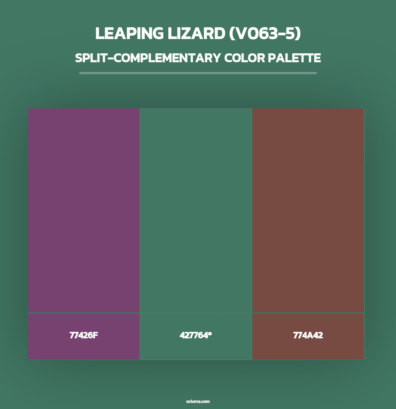 Leaping Lizard (V063-5) - Split-Complementary Color Palette