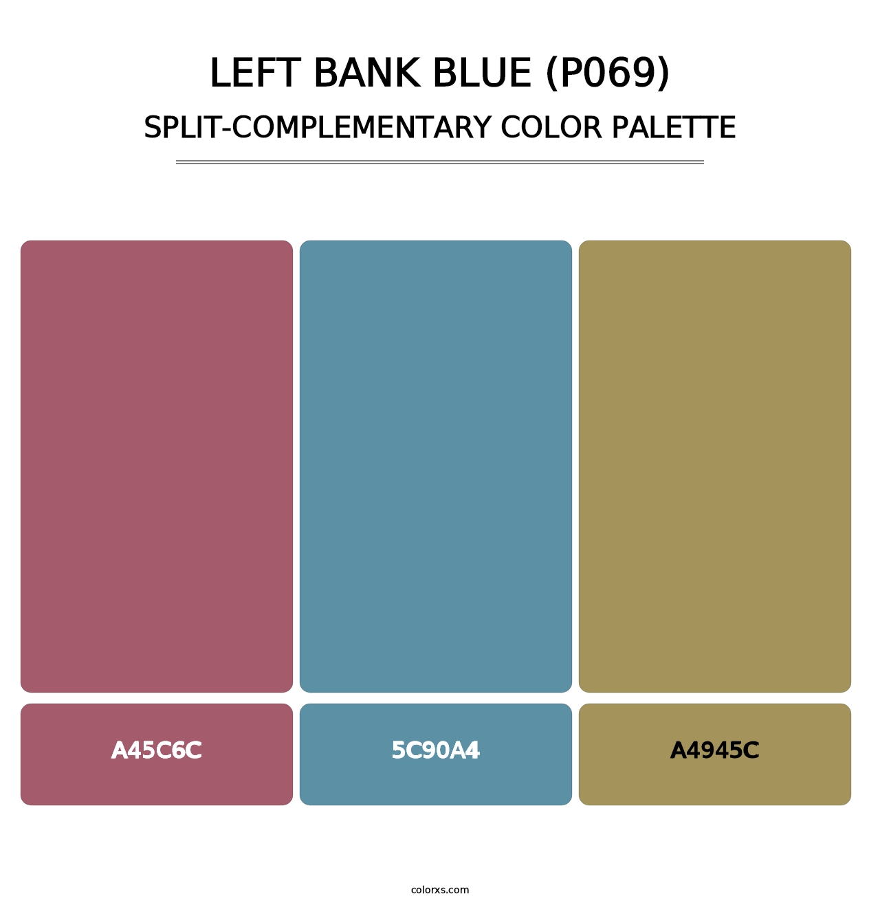 Left Bank Blue (P069) - Split-Complementary Color Palette
