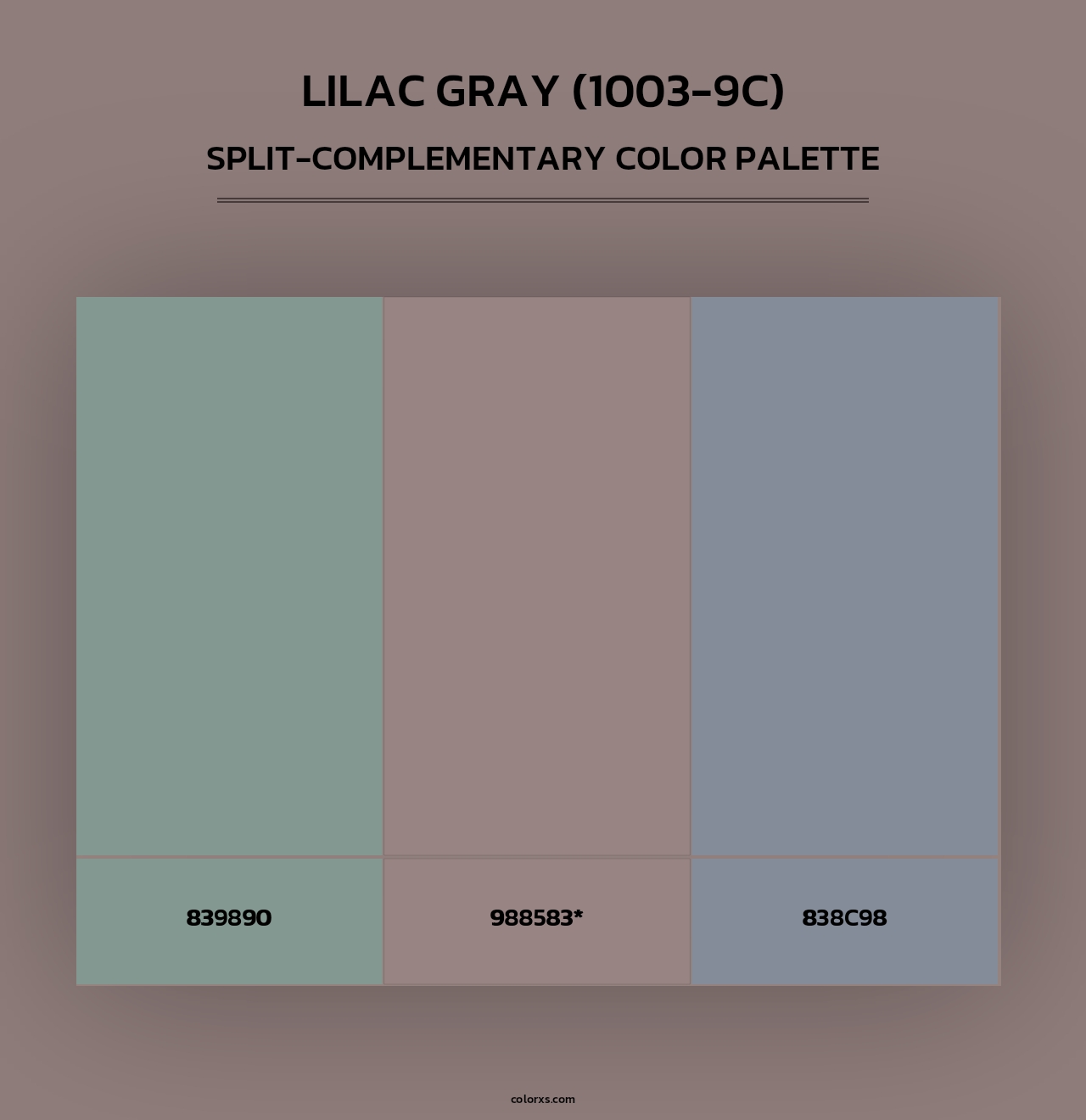 Lilac Gray (1003-9C) - Split-Complementary Color Palette