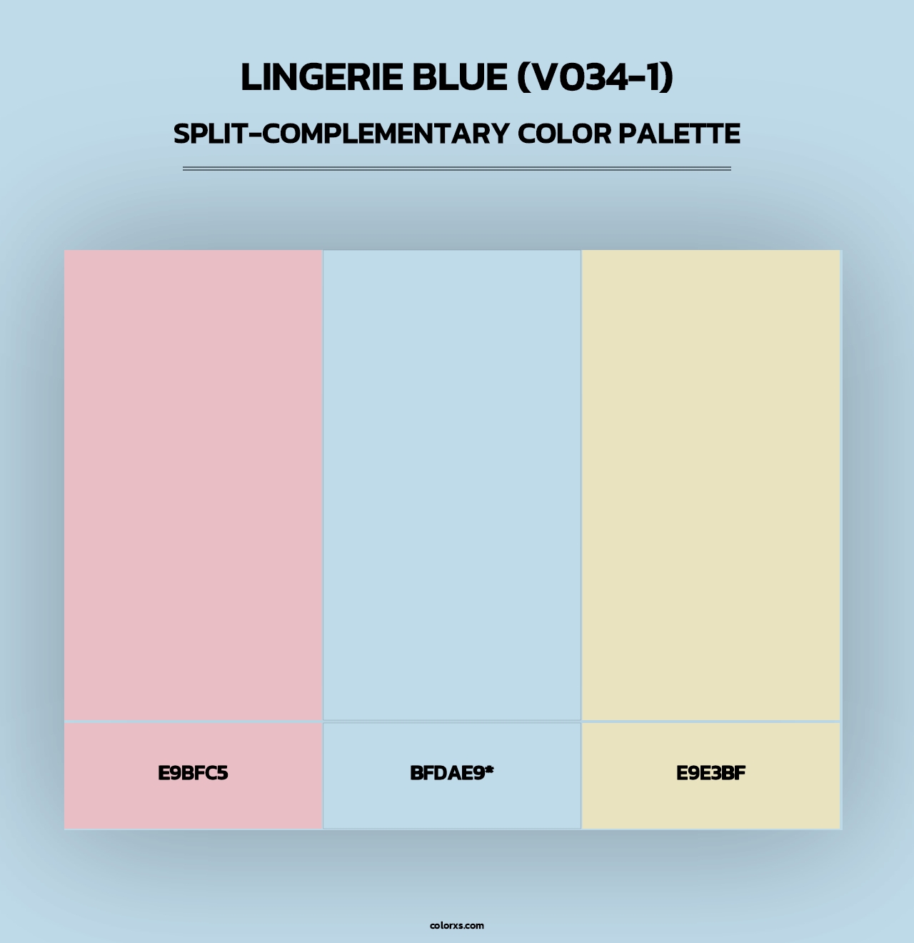Lingerie Blue (V034-1) - Split-Complementary Color Palette