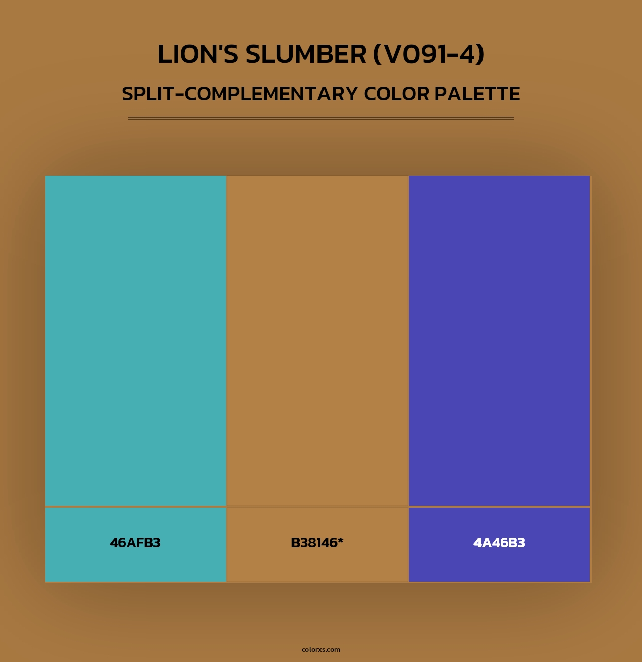 Lion's Slumber (V091-4) - Split-Complementary Color Palette