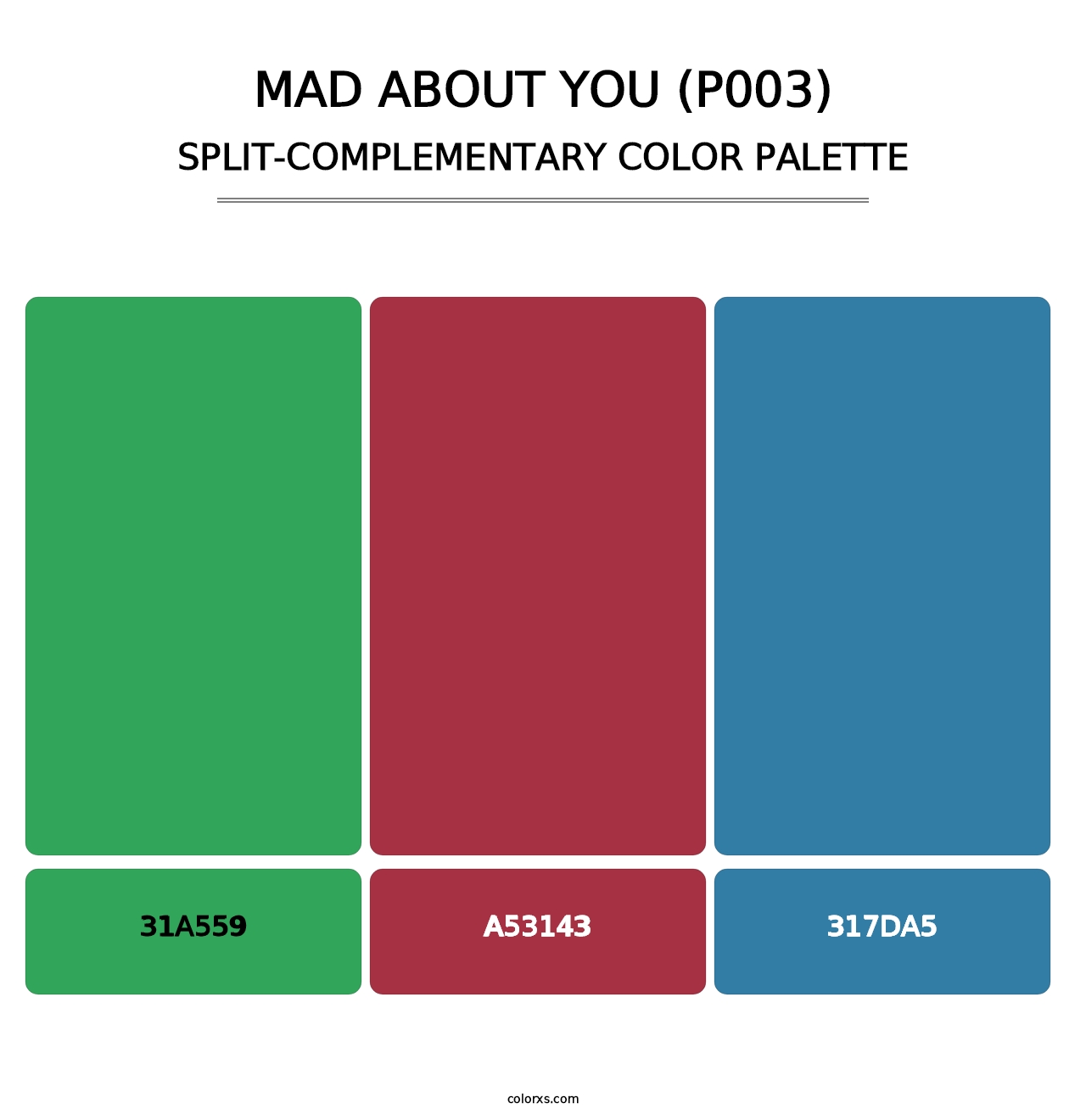 Mad About You (P003) - Split-Complementary Color Palette