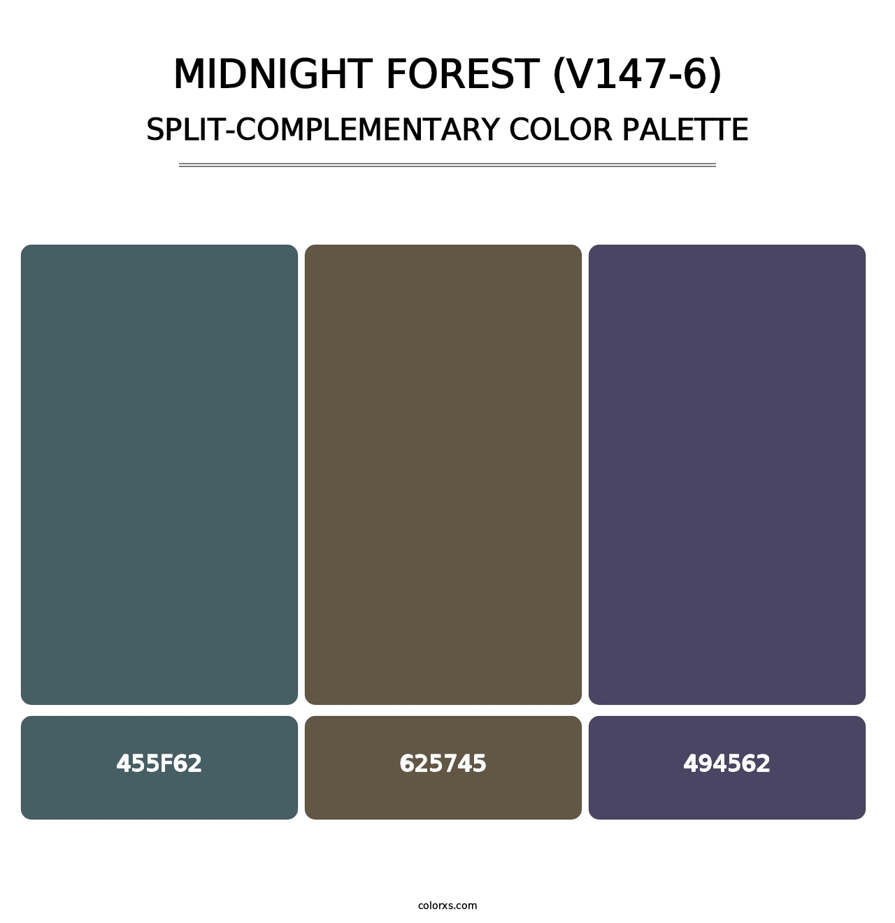 Midnight Forest (V147-6) - Split-Complementary Color Palette
