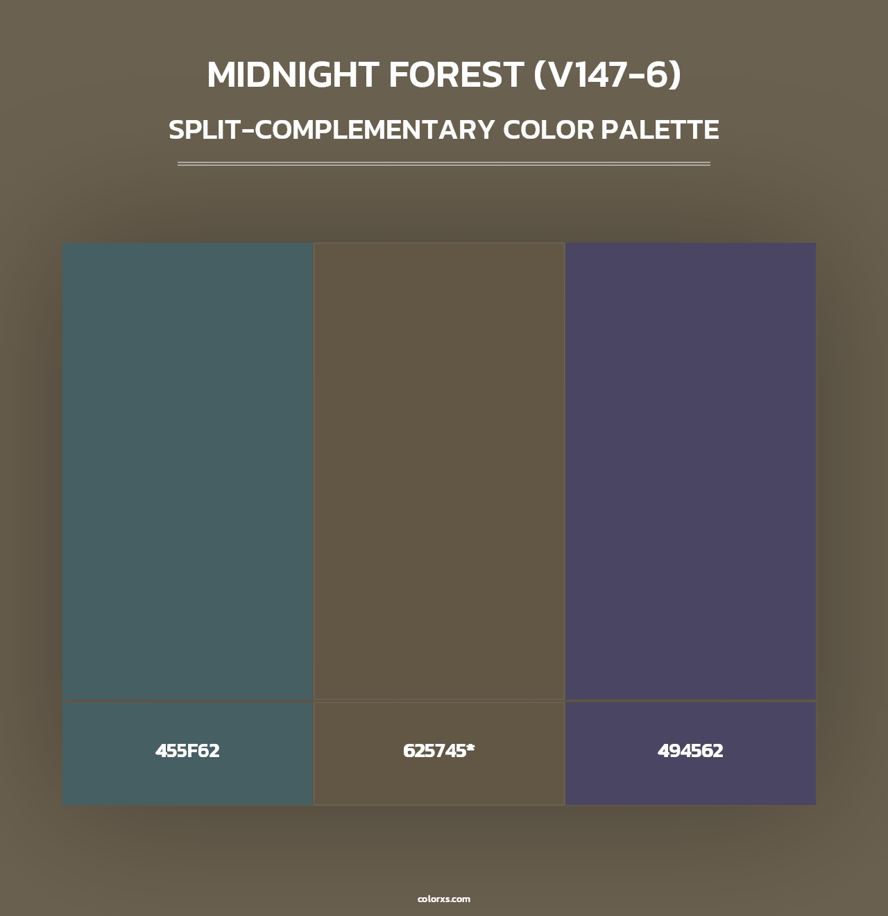 Midnight Forest (V147-6) - Split-Complementary Color Palette