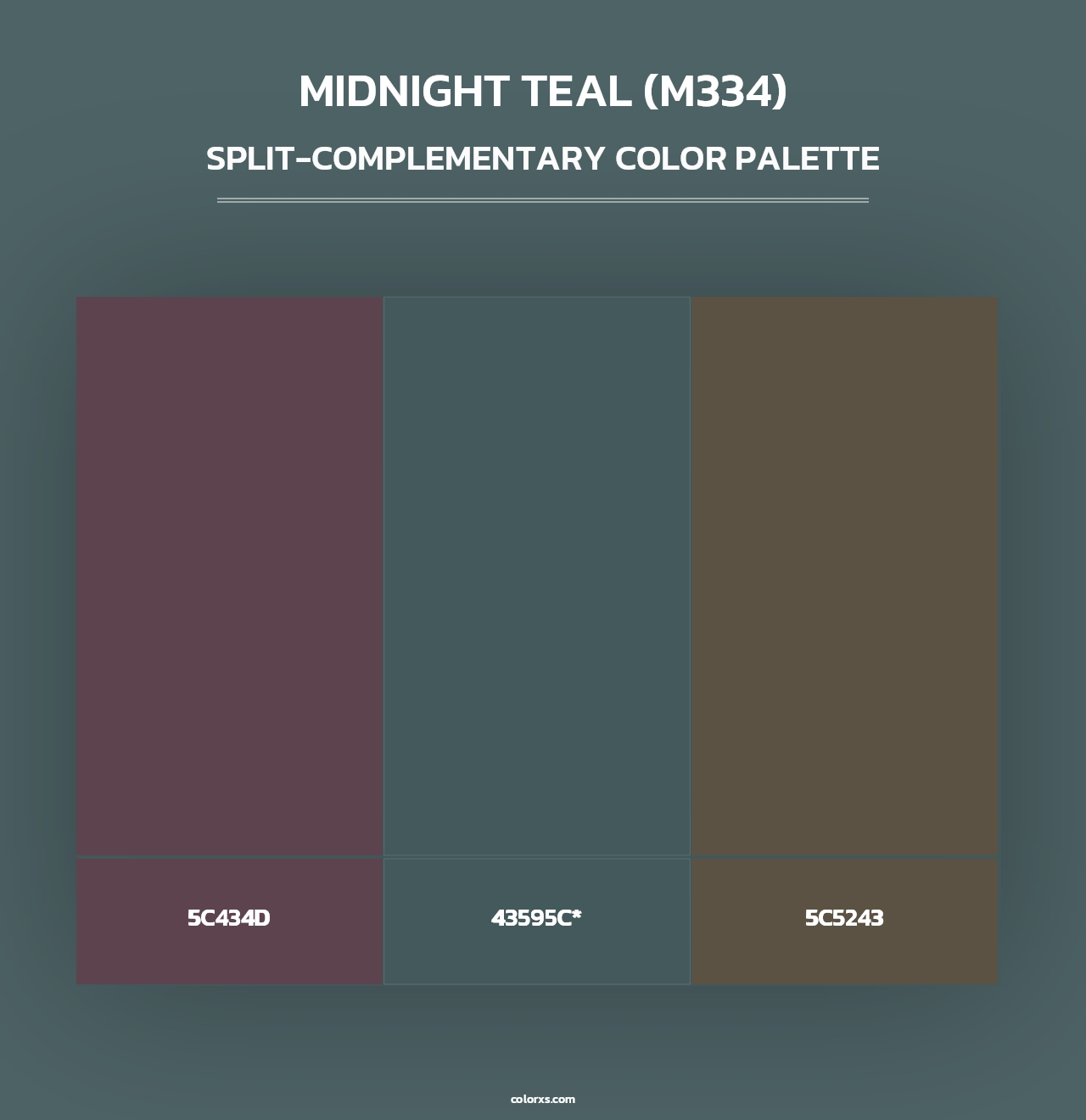 Midnight Teal (M334) - Split-Complementary Color Palette
