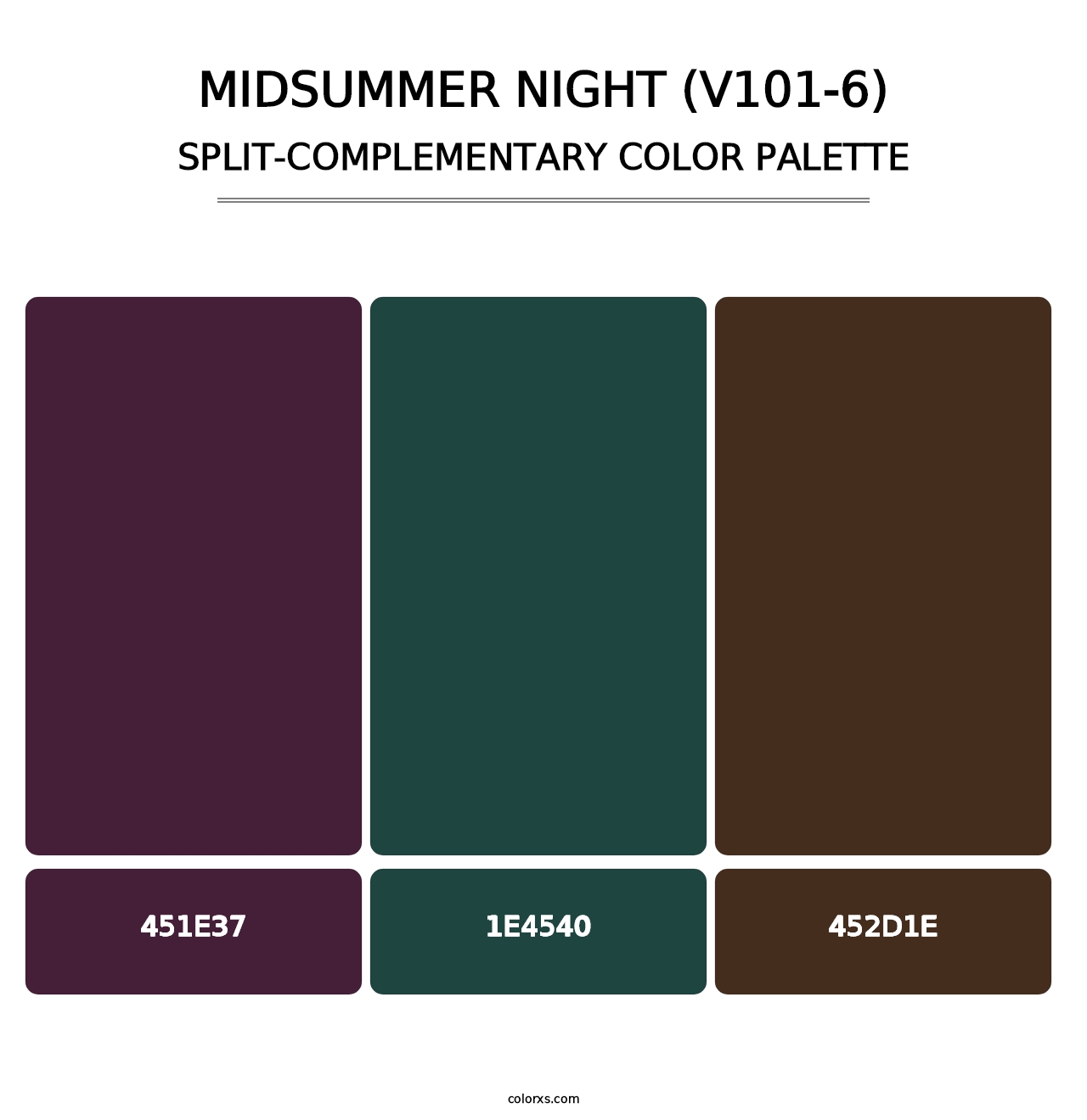 Midsummer Night (V101-6) - Split-Complementary Color Palette