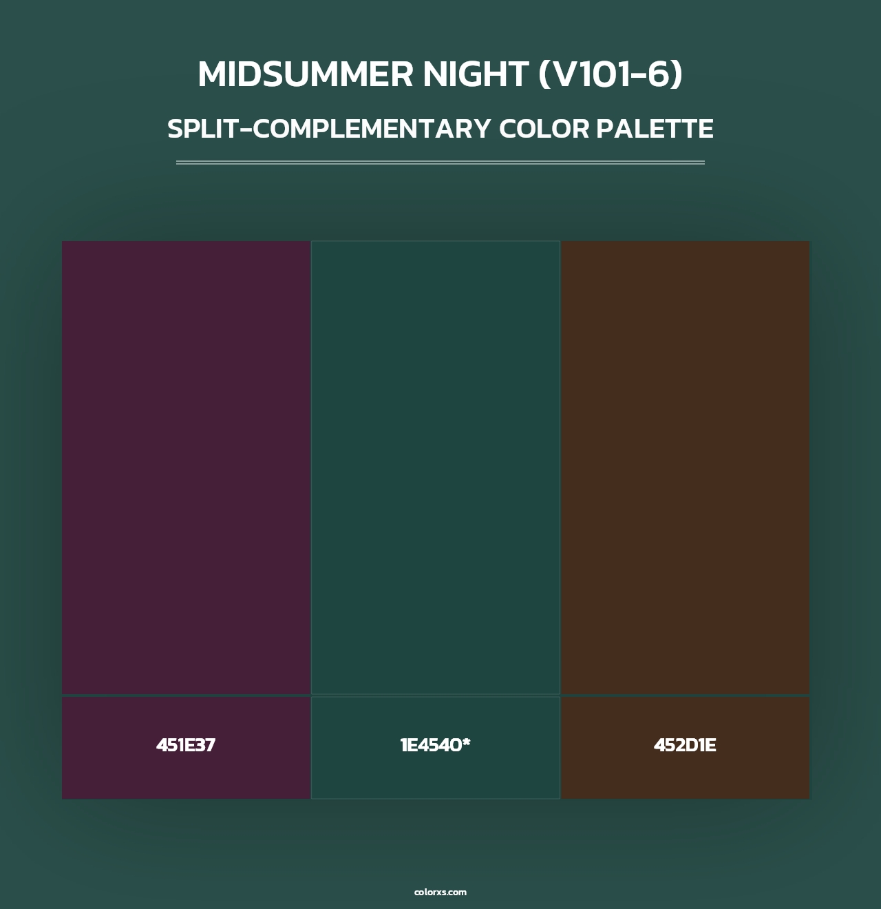 Midsummer Night (V101-6) - Split-Complementary Color Palette