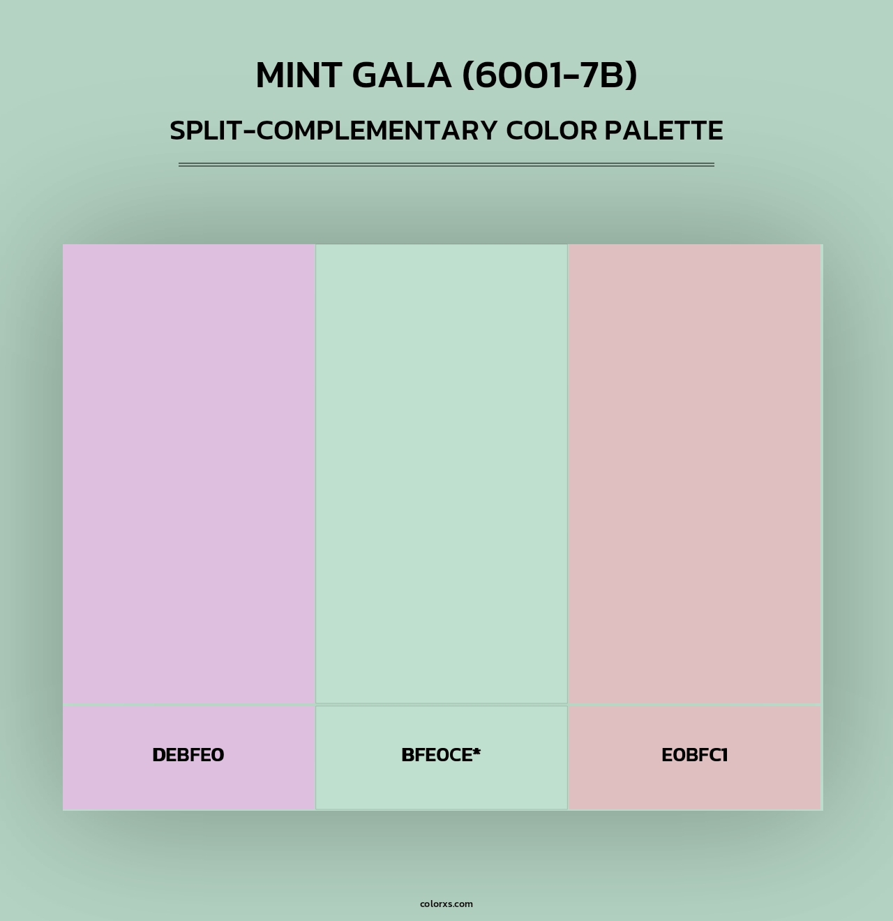 Mint Gala (6001-7B) - Split-Complementary Color Palette