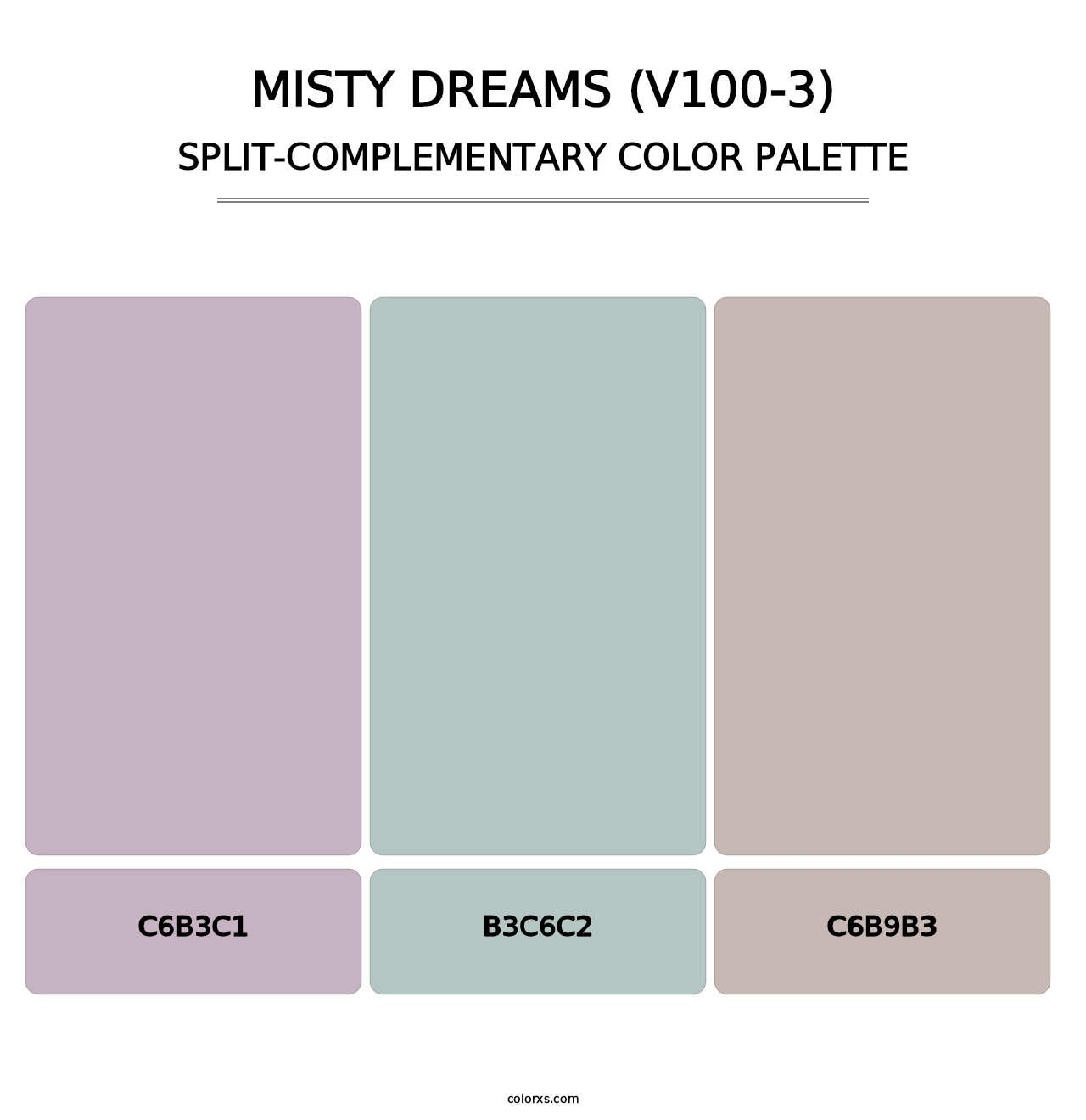 Misty Dreams (V100-3) - Split-Complementary Color Palette