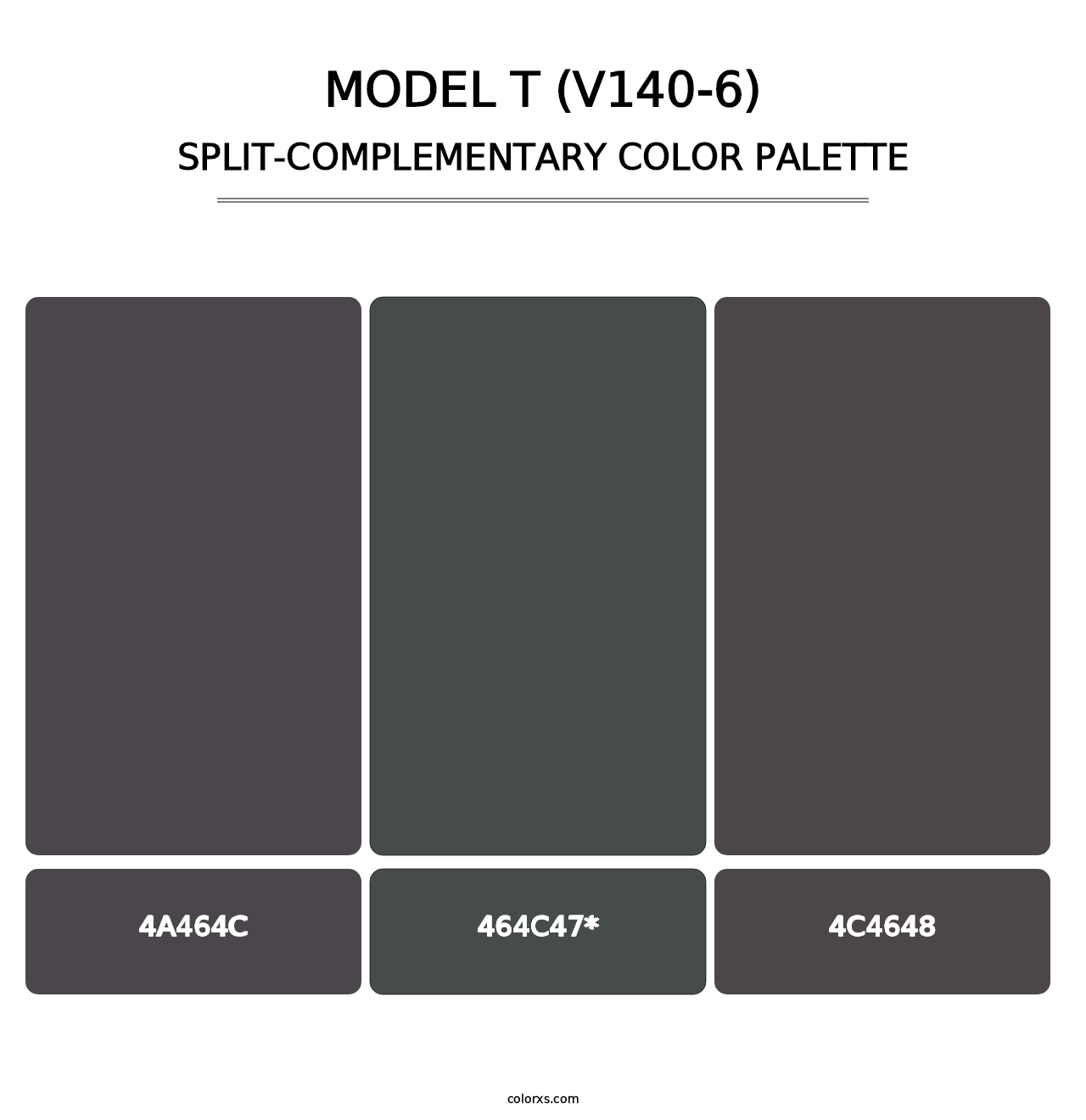 Model T (V140-6) - Split-Complementary Color Palette