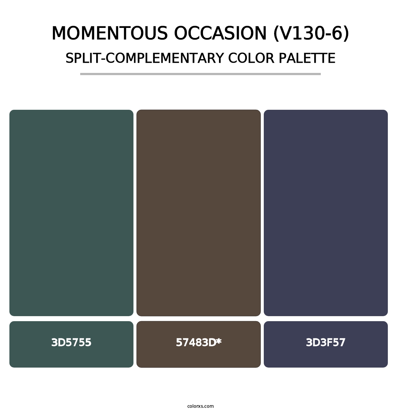 Momentous Occasion (V130-6) - Split-Complementary Color Palette
