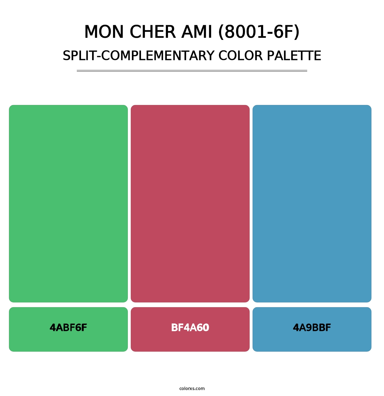 Mon Cher Ami (8001-6F) - Split-Complementary Color Palette