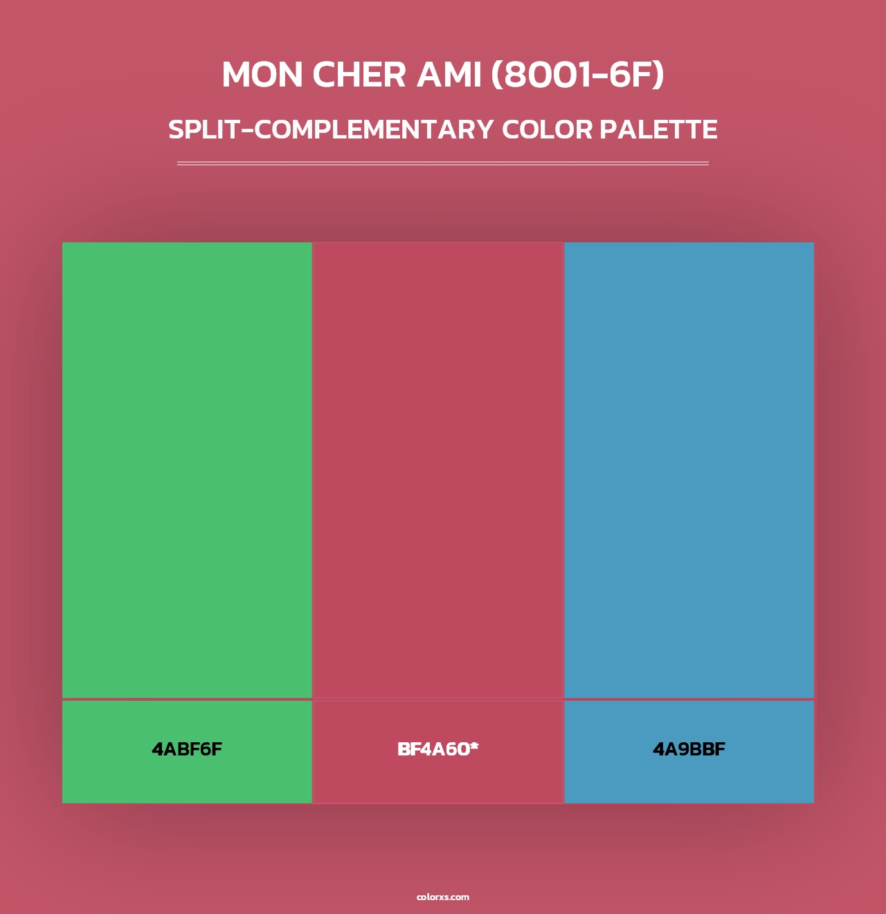 Mon Cher Ami (8001-6F) - Split-Complementary Color Palette