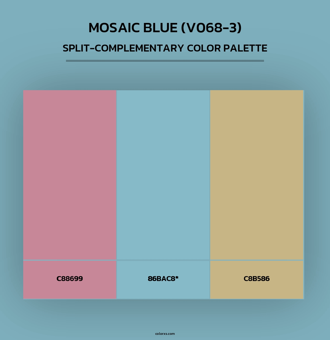 Mosaic Blue (V068-3) - Split-Complementary Color Palette