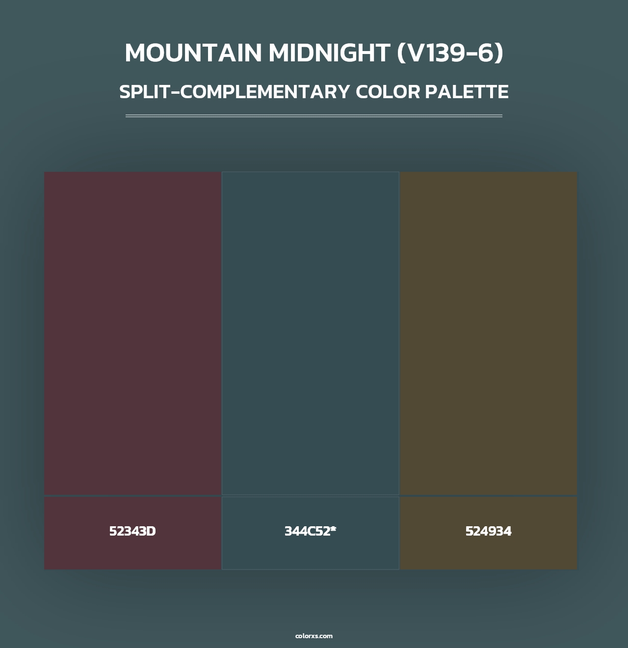 Mountain Midnight (V139-6) - Split-Complementary Color Palette